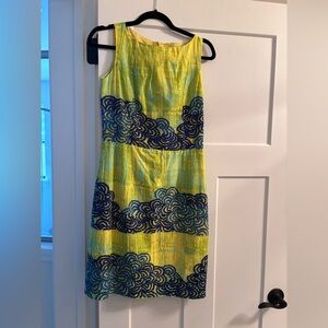 Tabitha Yellow and Blue Patterned Dress
